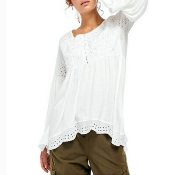 FREE People Sea Of Love eyelet tunic top sz. XS - Picture 4 of 13